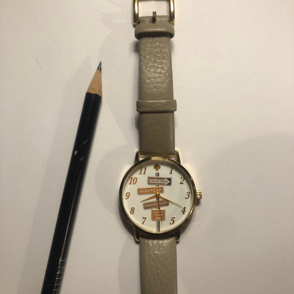 Kate Spade Sign Post Metro Series Real Leather Wristband 34mm Round Watch - Picture 4 of 11